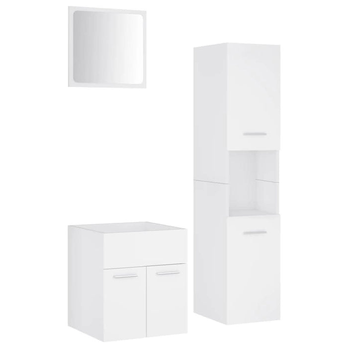 Set mobilier de baie, alb, lemn prelucrat - WALTI WALTI