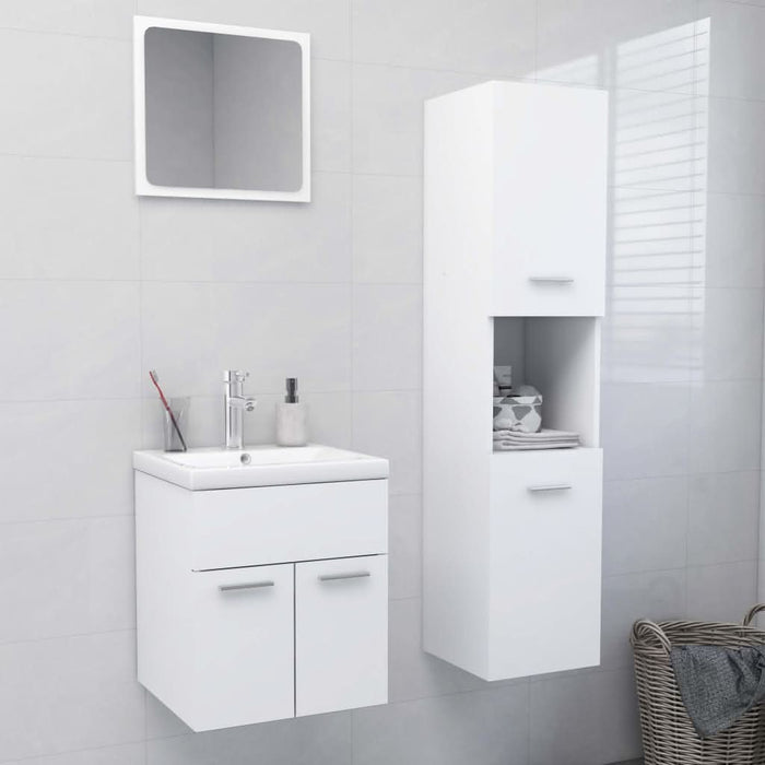 Set mobilier de baie, alb, lemn prelucrat - WALTI WALTI