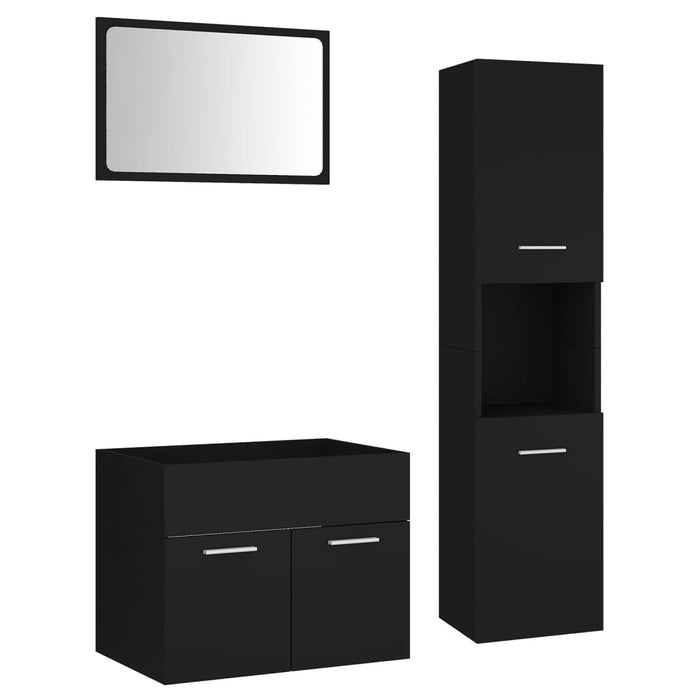 Set mobilier de baie, negru, lemn prelucrat WALTI