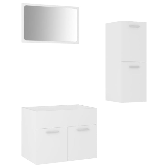 Set mobilier de baie, alb, lemn prelucrat - WALTI WALTI