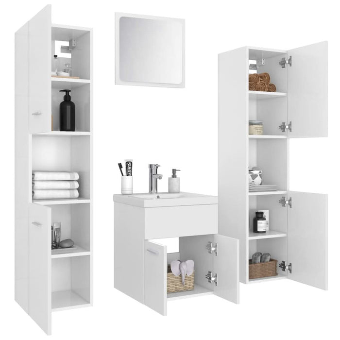 Set mobilier de baie, alb, lemn prelucrat - WALTI WALTI