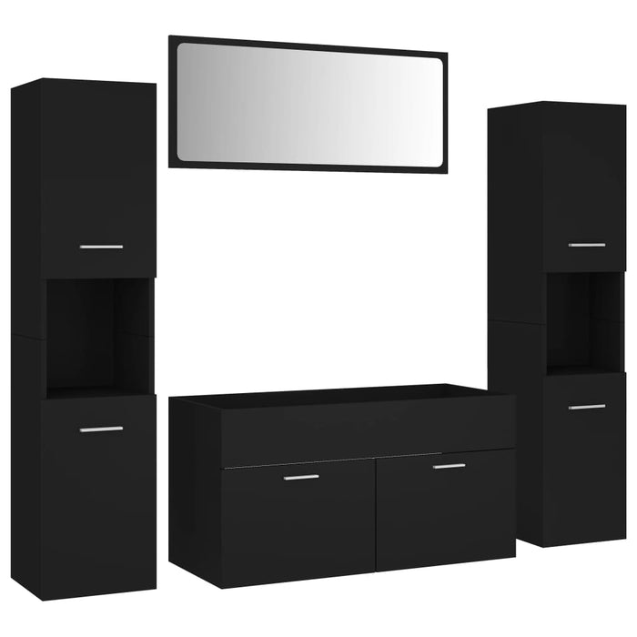 Set mobilier de baie, negru, lemn prelucrat WALTI