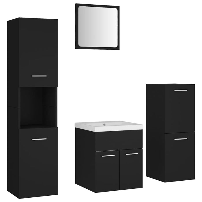 Set mobilier de baie, negru, lemn prelucrat WALTI