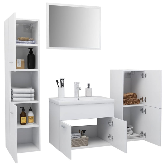 Set mobilier de baie, alb, lemn prelucrat - WALTI WALTI