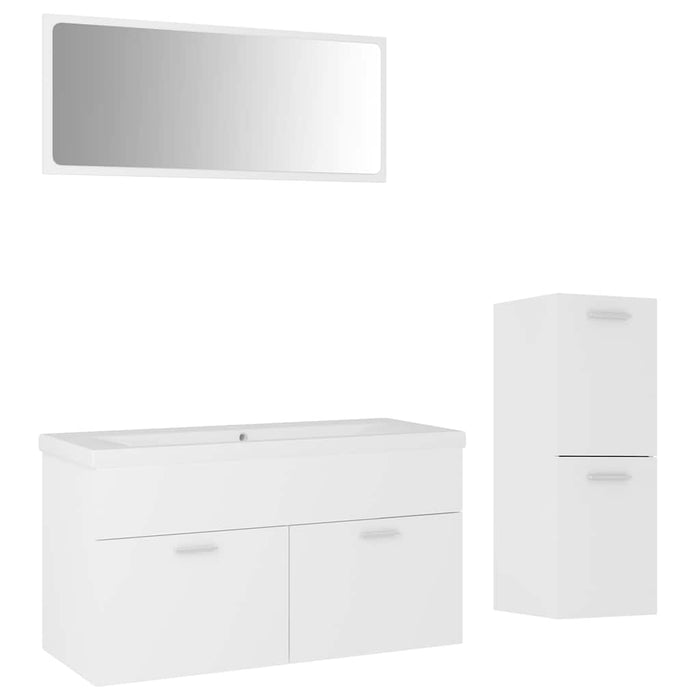 Set mobilier de baie, alb, lemn prelucrat WALTI