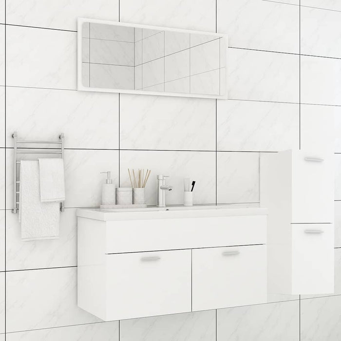 Set mobilier de baie, alb, lemn prelucrat WALTI