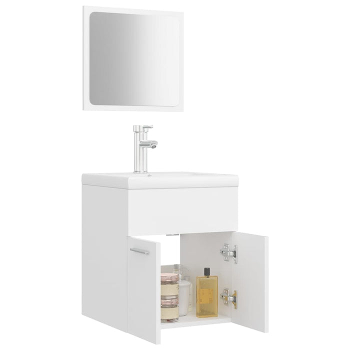 Set mobilier de baie, alb, lemn prelucrat WALTI