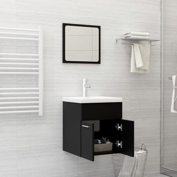Set mobilier de baie, negru, lemn prelucrat WALTI