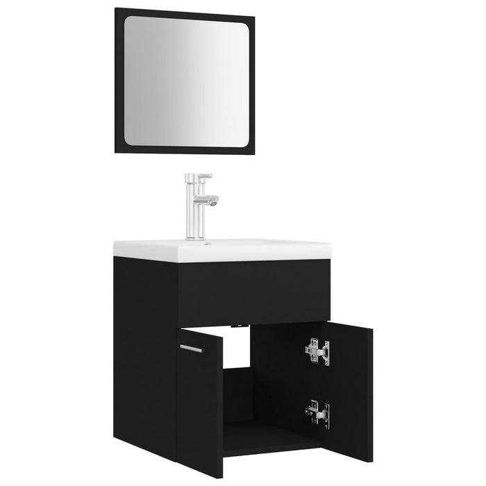 Set mobilier de baie, negru, lemn prelucrat WALTI