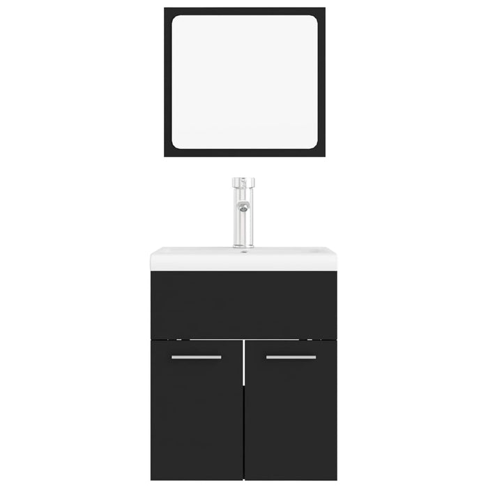 Set mobilier de baie, negru, lemn prelucrat WALTI