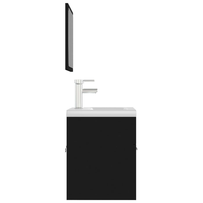 Set mobilier de baie, negru, lemn prelucrat WALTI