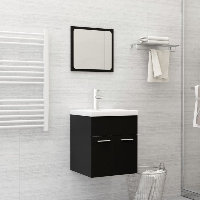 Set mobilier de baie, negru, lemn prelucrat WALTI