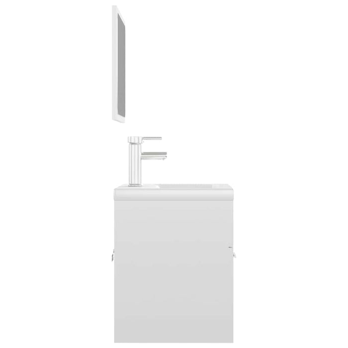 Set mobilier de baie, alb extralucios, lemn prelucrat - WALTI WALTI