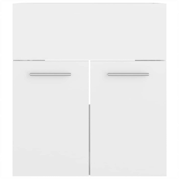 Set mobilier de baie, alb extralucios, lemn prelucrat - WALTI WALTI