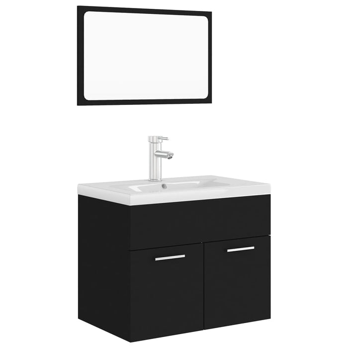 Set mobilier de baie, negru, lemn prelucrat WALTI