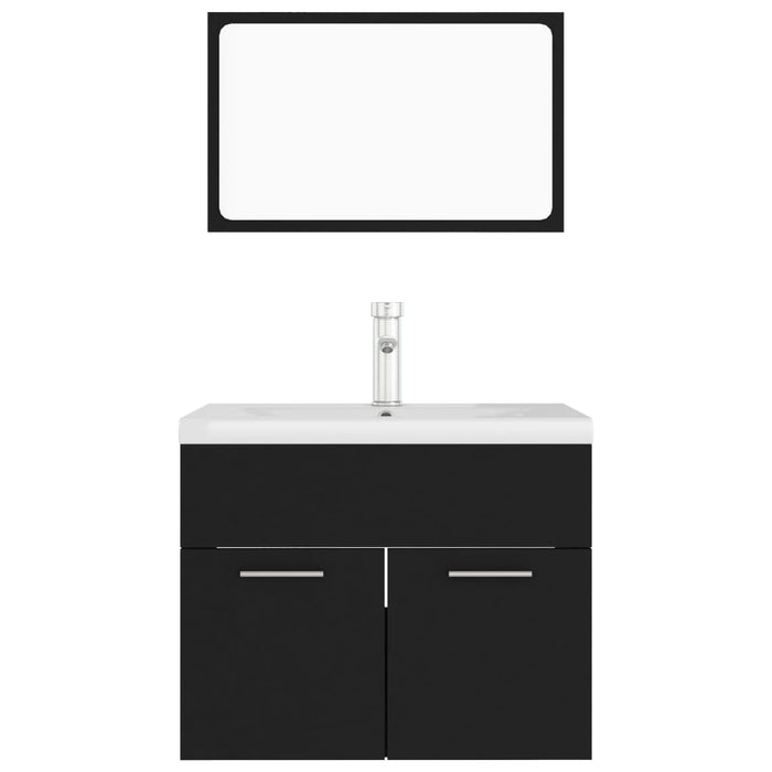 Set mobilier de baie, negru, lemn prelucrat WALTI