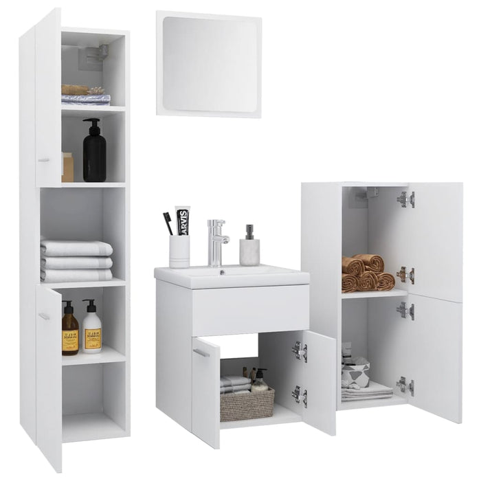 Set mobilier de baie, alb, lemn prelucrat - WALTI WALTI