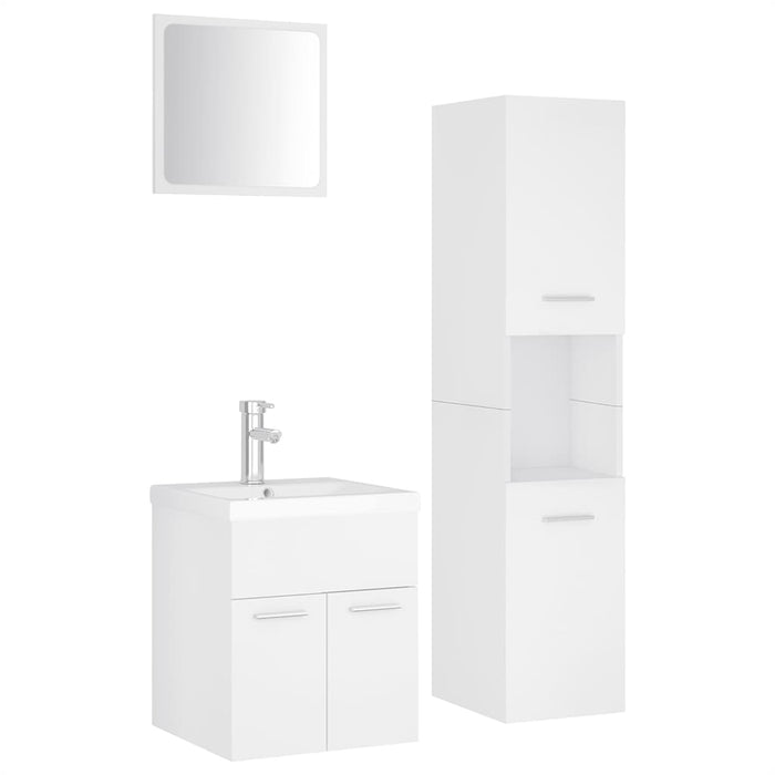 Set mobilier de baie, alb, lemn prelucrat WALTI