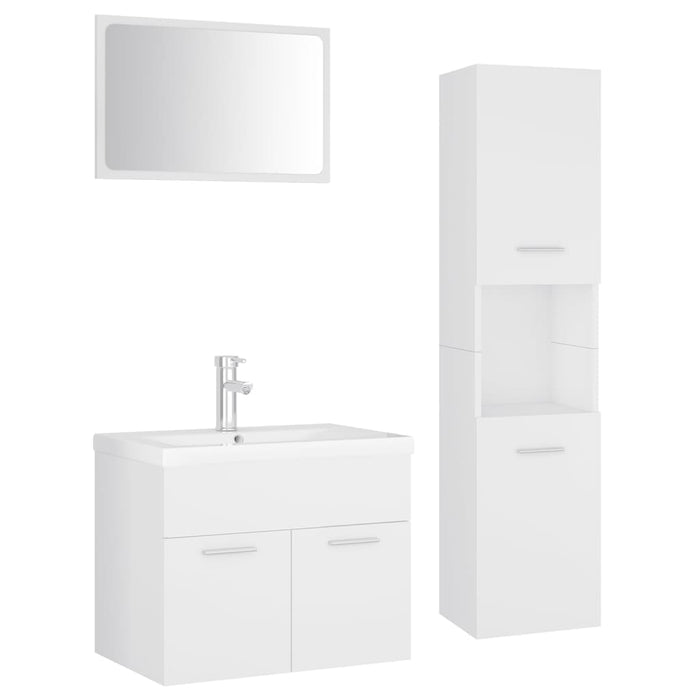 Set mobilier de baie, alb, lemn prelucrat WALTI