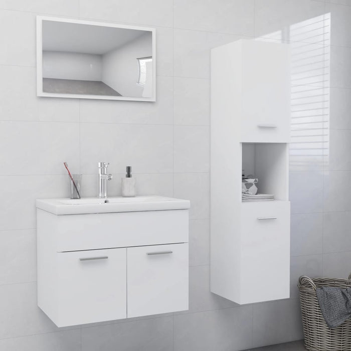 Set mobilier de baie, alb, lemn prelucrat WALTI