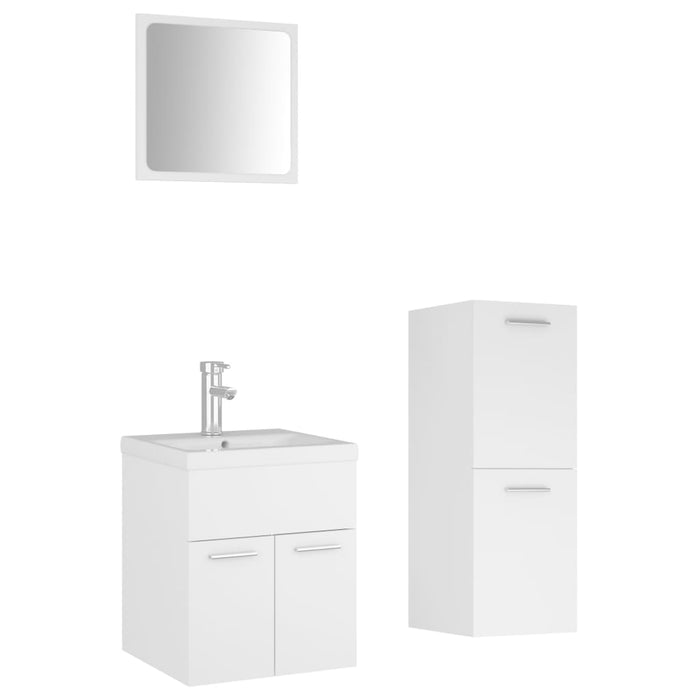 Set mobilier de baie, alb, lemn prelucrat WALTI