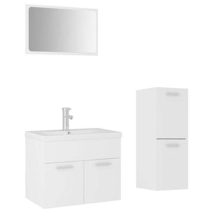 Set mobilier de baie, alb, lemn prelucrat - WALTI WALTI