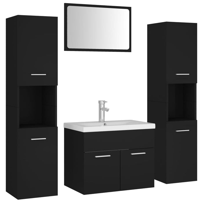 Set mobilier de baie, negru, lemn prelucrat WALTI