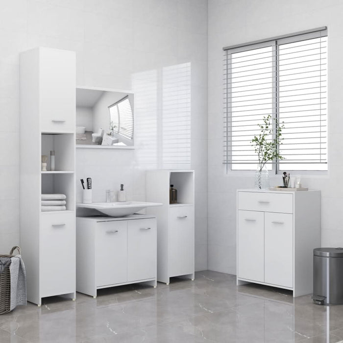Set mobilier de baie, 4 piese, alb - WALTI WALTI