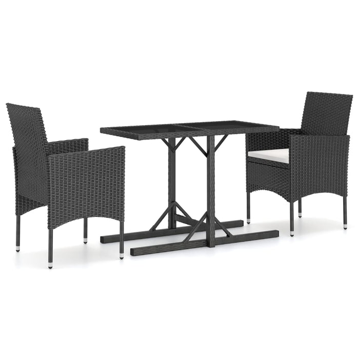 Set mobilier de grădină, 3 piese, negru - WALTI WALTI