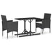 Set mobilier de grădină, 3 piese, negru - WALTI WALTI