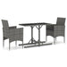 Set mobilier de grădină, 3 piese, gri - WALTI WALTI