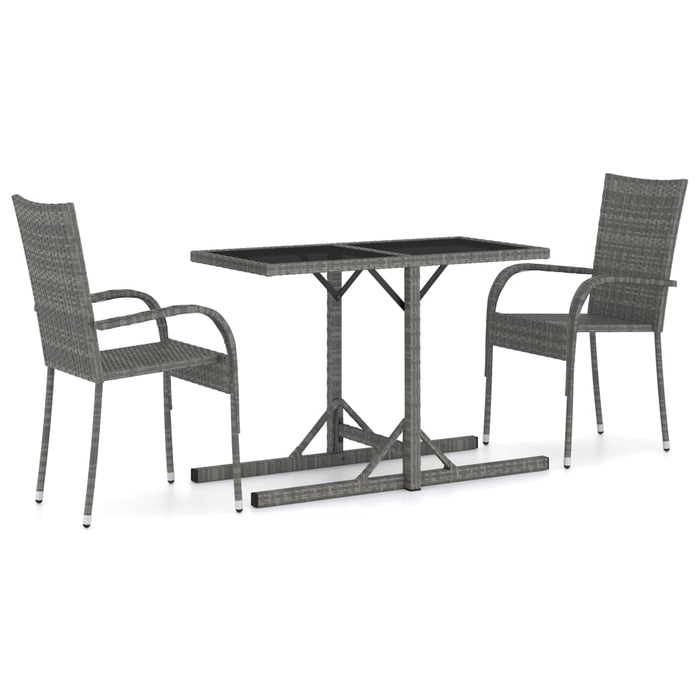 Set mobilier de grădină, 3 piese, gri - WALTI WALTI