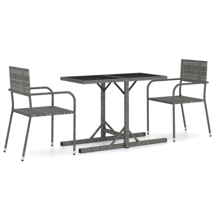 Set mobilier de grădină, 3 piese, gri - WALTI WALTI