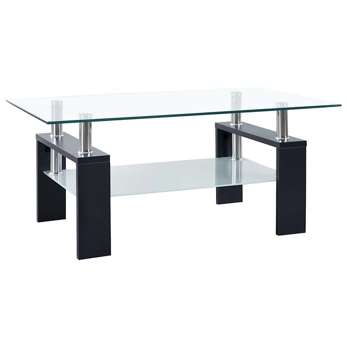 Masă cafea, negru/transparent, 95x55x40 cm, sticlă securizată - WALTI WALTI