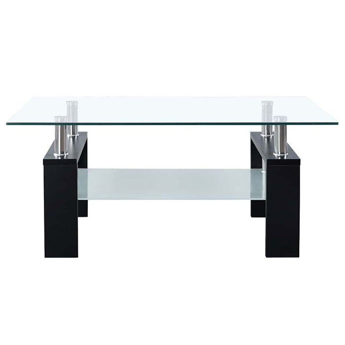 Masă cafea, negru/transparent, 95x55x40 cm, sticlă securizată - WALTI WALTI