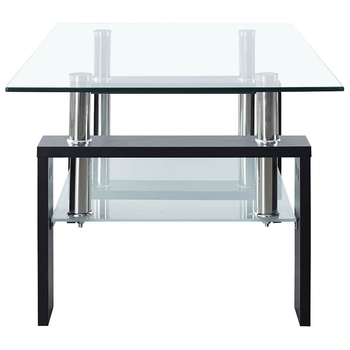Masă cafea, negru/transparent, 95x55x40 cm, sticlă securizată - WALTI WALTI