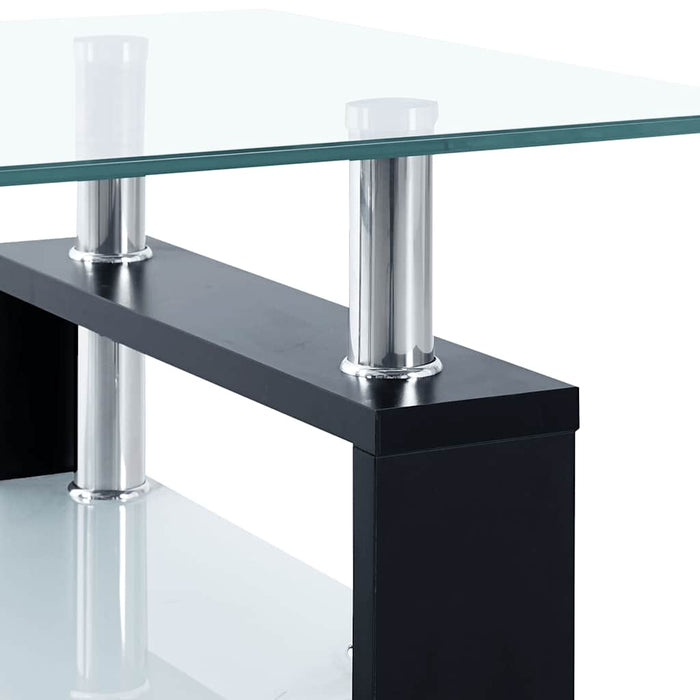 Masă cafea, negru/transparent, 95x55x40 cm, sticlă securizată - WALTI WALTI
