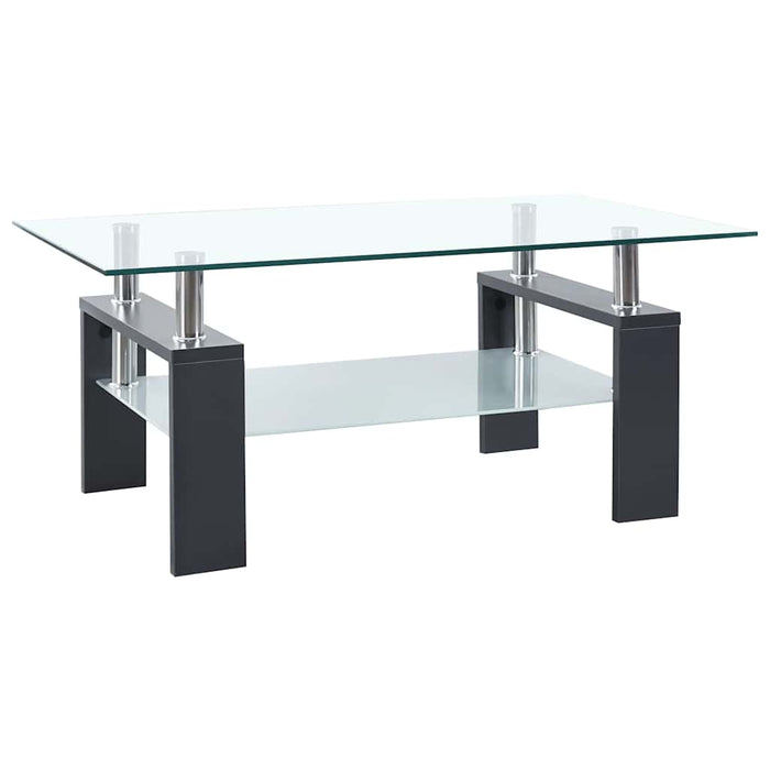 Masă cafea, gri și transparent, 95x55x40 cm, sticlă securizată - WALTI WALTI