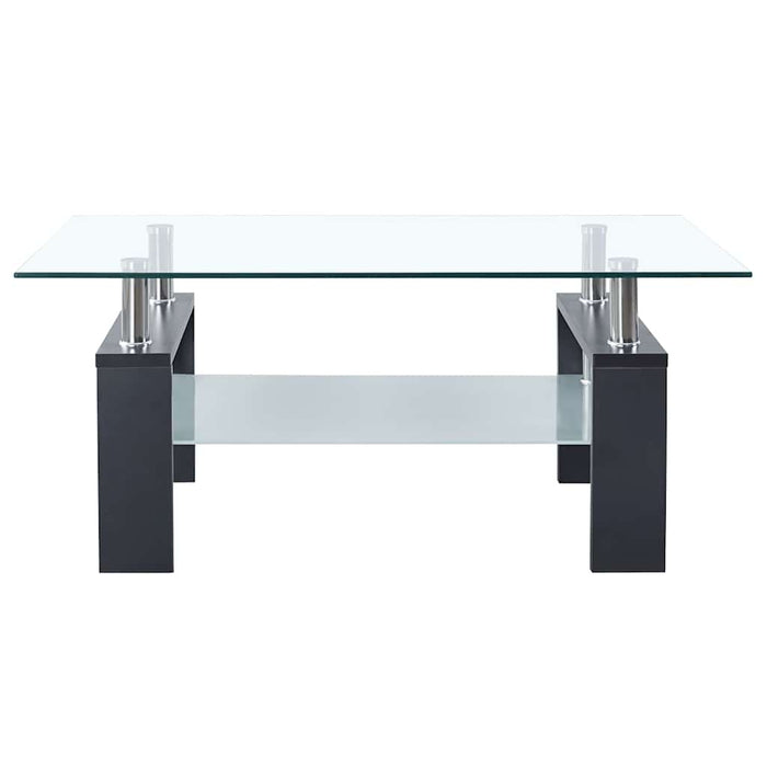Masă cafea, gri și transparent, 95x55x40 cm, sticlă securizată - WALTI WALTI