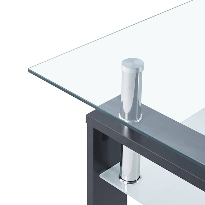 Masă cafea, gri și transparent, 95x55x40 cm, sticlă securizată - WALTI WALTI