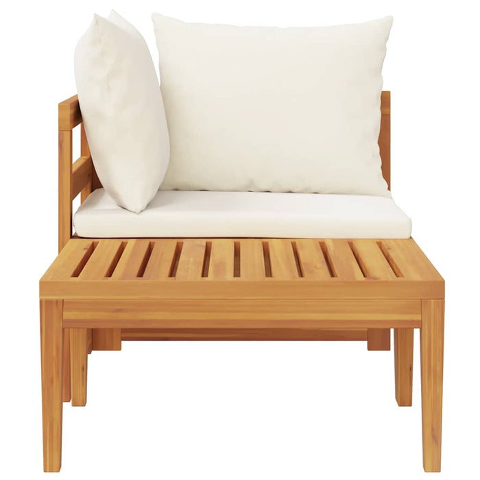 Set mobilier grădină perne alb/crem, 2 piese, lemn masiv acacia - WALTI WALTI