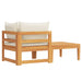 Set mobilier grădină perne alb/crem, 2 piese, lemn masiv acacia - WALTI WALTI