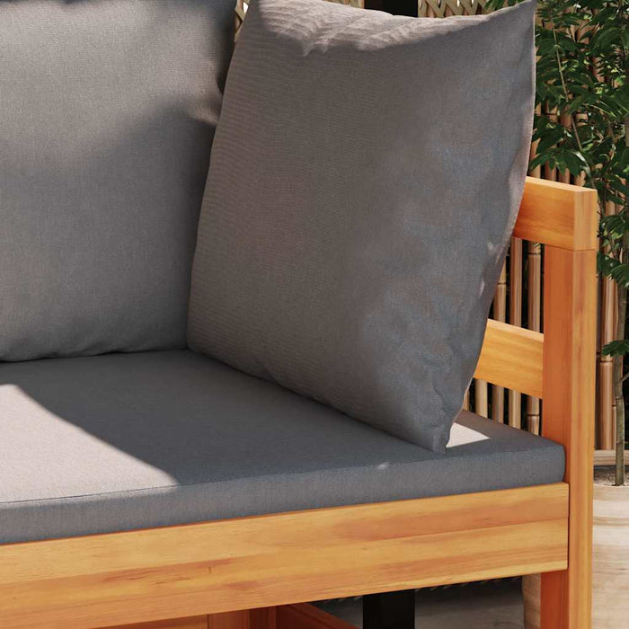 Set mobilier grădină cu perne gri închis, 2 piese, lemn acacia - WALTI WALTI