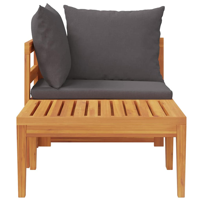 Set mobilier grădină cu perne gri închis, 2 piese, lemn acacia - WALTI WALTI