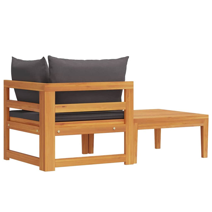 Set mobilier grădină cu perne gri închis, 2 piese, lemn acacia - WALTI WALTI