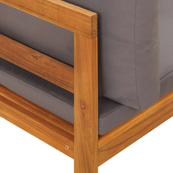 Set mobilier grădină cu perne gri închis, 2 piese, lemn acacia - WALTI WALTI