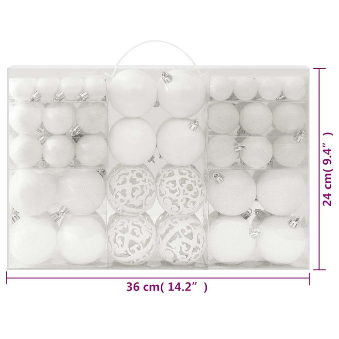 Set globuri de Crăciun, 100 piese, alb - WALTI WALTI