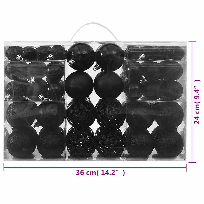 Set globuri de Crăciun, 100 piese, negru - WALTI WALTI