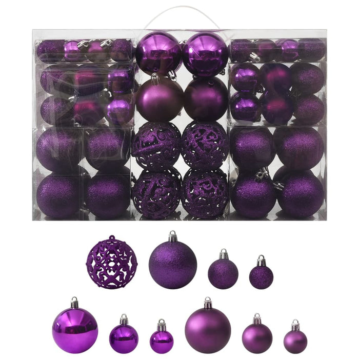 Set globuri de Crăciun, 100 piese, violet - WALTI WALTI