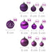 Set globuri de Crăciun, 100 piese, violet - WALTI WALTI